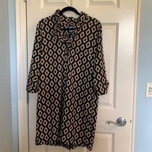 Mudpie Lg tan and black pattered dress